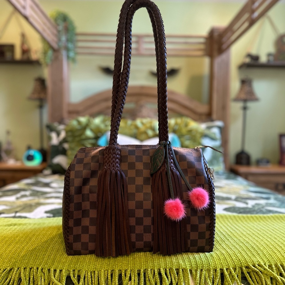 Authentic Louis Vuitton chocolate dramier, vintage boho bags revamp